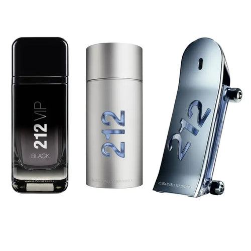 Kit 3 Perfumes 212 Vip Black, 212 Heroes, 212 NYC 100ml